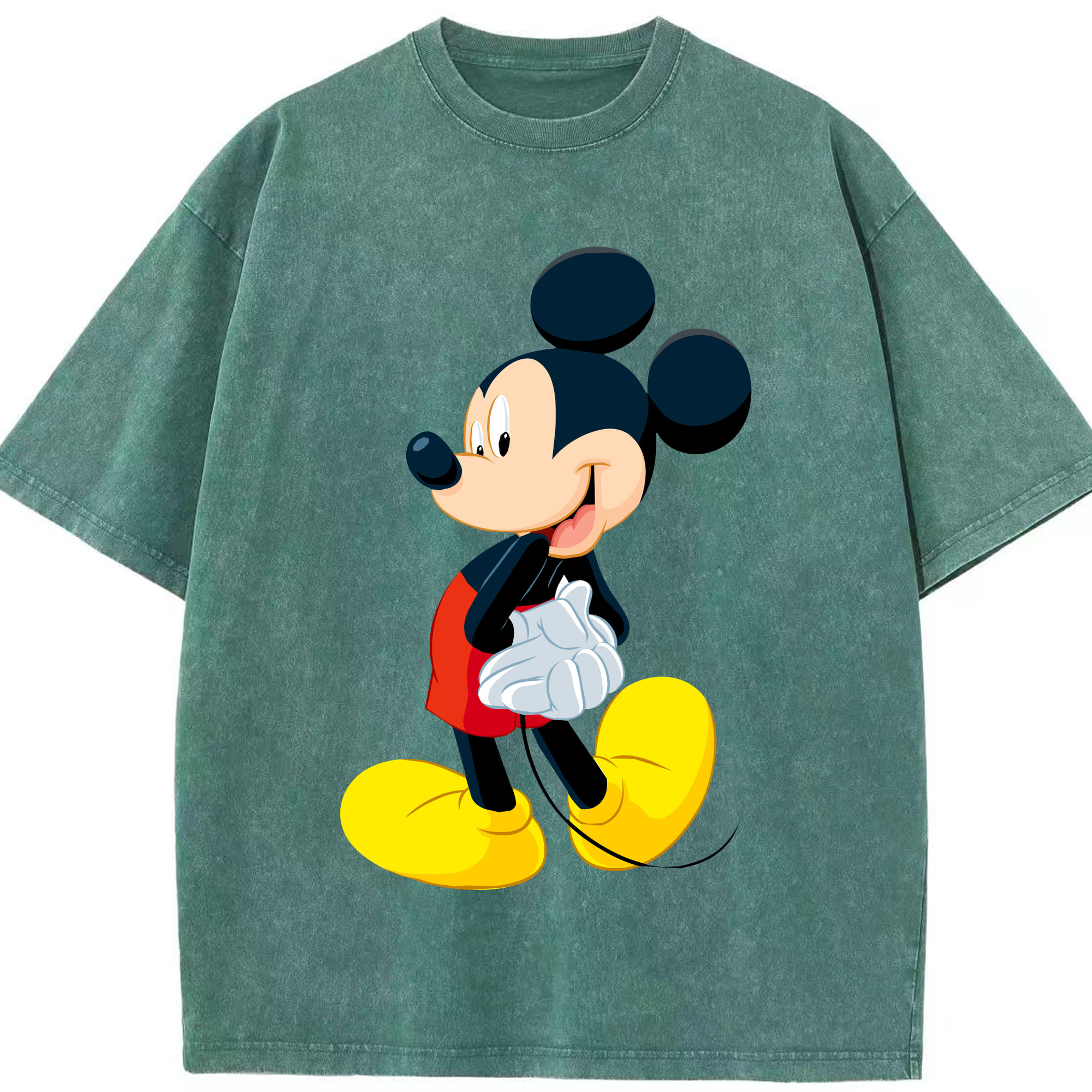 （画像用） ミッキーマウス Mickey Mouse 綿100% ヴィンテージ風 半袖Tシャツ（フロントプリント）